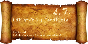 Légrády Terézia névjegykártya