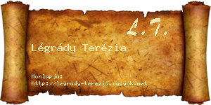 Légrády Terézia névjegykártya